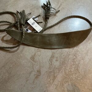 Nwt WRAP LEATHER FRINGE BELT BY ADA